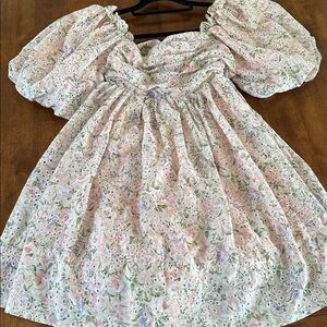 Flowy Boho Puff Sleeve BabyDoll Dress
